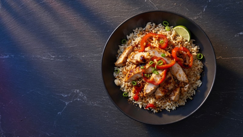 Chicken and rice desk bowl