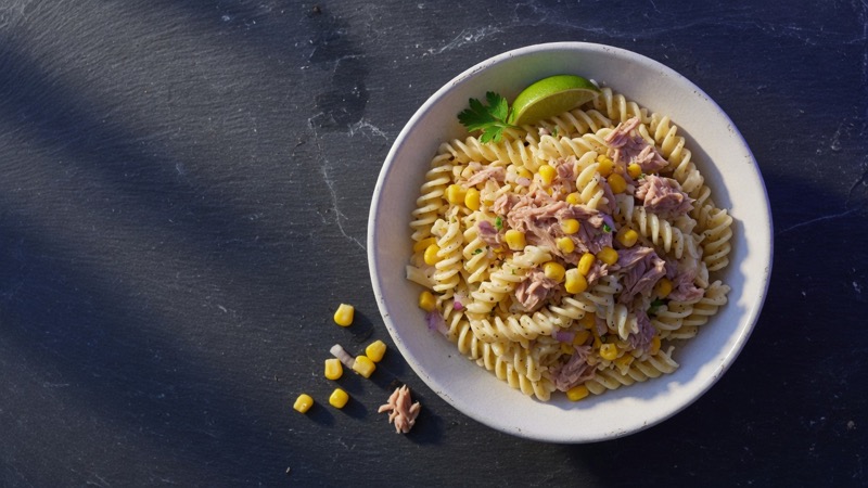 Tuna pasta salad, desk-cold